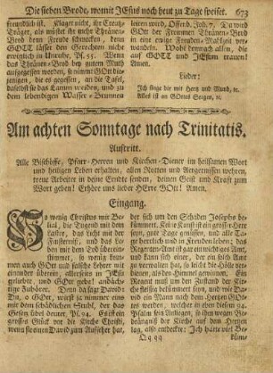 Am achten Sonntage nach Trinitatis