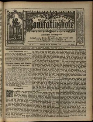 Erste Ausgabe vom Sonntag, den 14. September 1913.