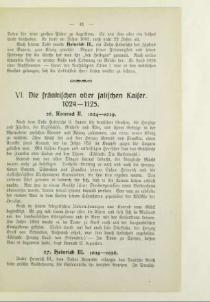 VI. Die fränkischen oder salischen Kaiser. 1024 - 1125