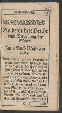 Ein besondere Beicht umb Vergebung der Sünden.