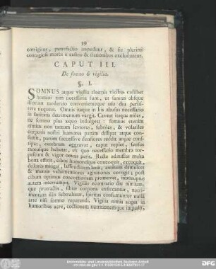 Caput III. De somno & vigilia.
