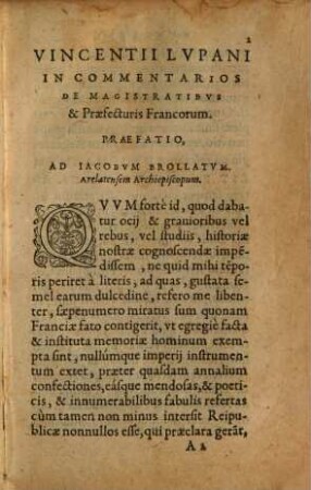 Commentarii Vincentii Lupani de magistratibus Francorum