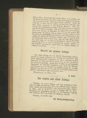 Zur zehnten und elften Auflage.