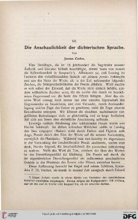 Die Anschaulichkeit der dichterischen Sprache