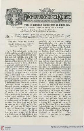25: Was wir sollen und wollen, [2] : zum 25. Jubiläum unseres "Archivs"