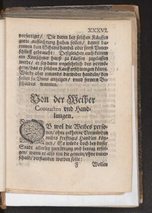 Von der Weiber Contracten vnd Handlungen.
