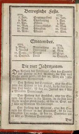 Bewegliche Feste.