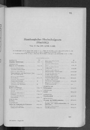 VI. Hamburgisches Hochschulgesetz (HmbHG)