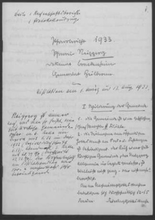Neipperg: Pfarrbericht 1933