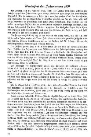 Winterfest des Johanneums 1951