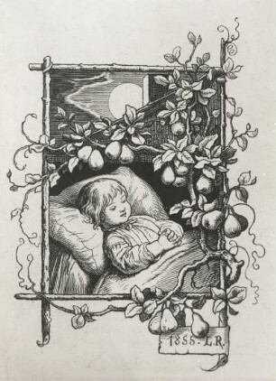 Müde bin ich, geh zur Ruh : Müde bin ich, geh zur Ruh (Illustration zu "Christenfreude in Lied und Bild"). Holzschnitt; 105 x 77 mm (1855; L. Richter)