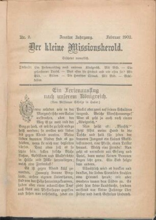 Nr. 2. Zweiter Jahrgang. Februar 1902.