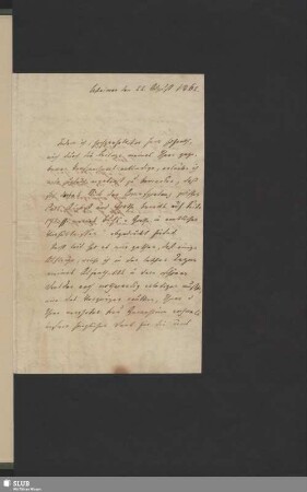 [Beilage:] Eigenhändiger Brief Carl Vogels an Gustav Friedrich Klemm, dat. Weimar, 22.08.1862.
