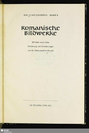 Romanische Bildwerke : 32 Tafeln nach Fotos