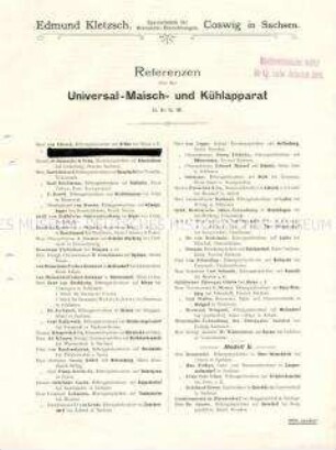 Referenzen über den Universal-Maisch- und Kühlapparat