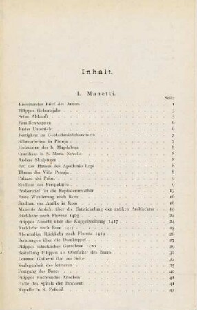 VII-VIII, Inhaltsverzeichnis