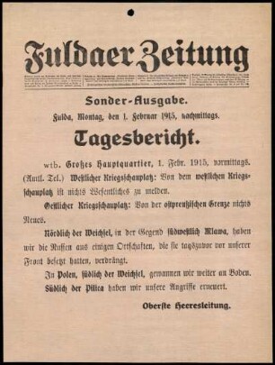 Ausgabe vom Montag, den 01. Februar 1915.
