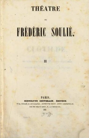 Théatre de Frédéric Soulié, 2