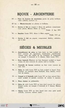 Bijoux - Argenterie (Nr. 89-92)