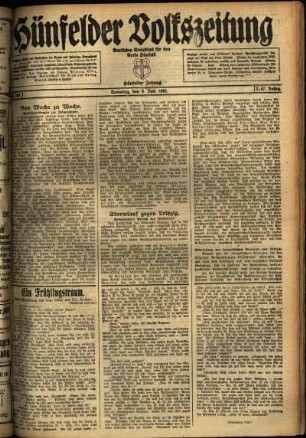 Ausgabe vom Samstag, den 09. Juli 1921.