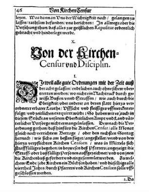 X. Von der Kirchen-Censur und Disciplin