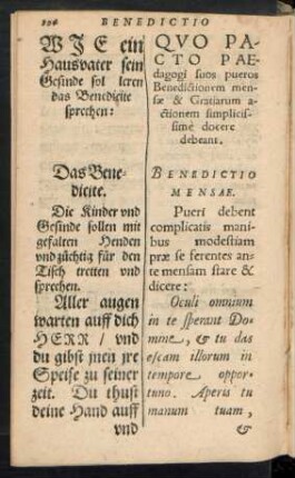 Wie ein Hausvater sein Gesinde sol leren das Benedicite sprechen: