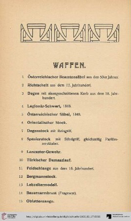 Waffen (Nr. 1-81)