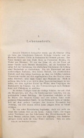 Zur Erinnerung an Arnold Dietrich Schaefer