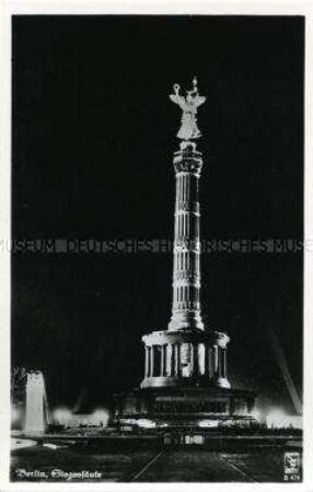 Die Siegessäule in Berlin bei Nacht