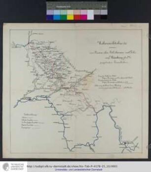 Uebersichtskarte einer von Giesen über Gelnhausen nach Lohr resp. Würzburg projectirten Eisenbahn