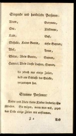 Singende und handelnde Personen: