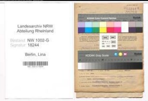 Entnazifizierung Lina Berlin, geb. 02.02.1896 (Buchhaendlerin)