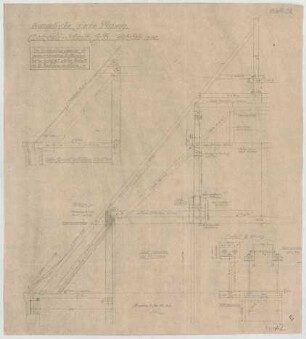 Fischer, Theodor; Planegg bei München (Bayern); Ev. Waldkirche - Dachstuhl (Schnitte, Details)
