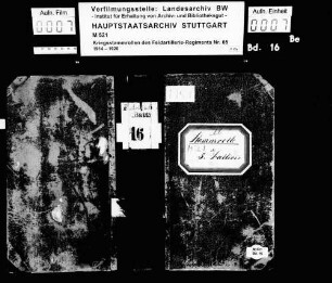 Kriegsstammrolle der 5. Batterie