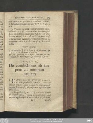Tit. V. (IV. 7.) De condictione ob turpem vel iniustam causam.