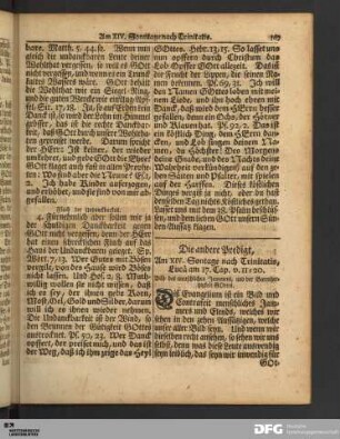 Die andere Predigt, Am XIV. Sonntage nach Trinitatis.