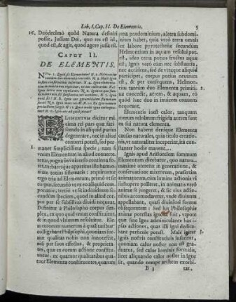 Caput II. De Elementis.