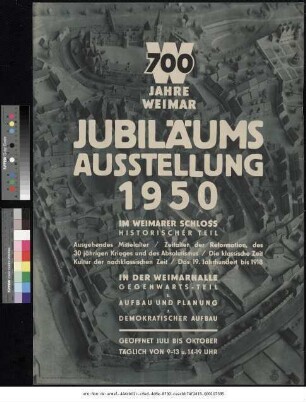 Originaltitel: 700 Jahre Weimar Jubiläumsausstellung 1950