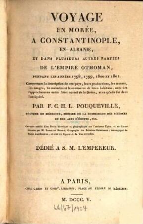 Voyage en Morée, en Constantinople, en Albanie et dans plusieurs autres parties de l'empire othoman : pendant les années 1798 - 1801, T. 3