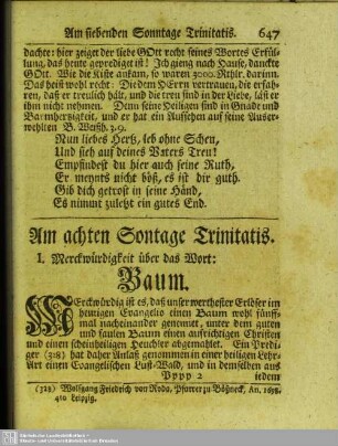Am achten Sontage Trinitatis