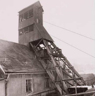 Holzkonstruktion Schachtgerüst, Römerschacht, Altenberg