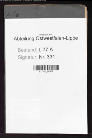 Anstellung der Auditoren beim Amt Schötmar, Bd. 2