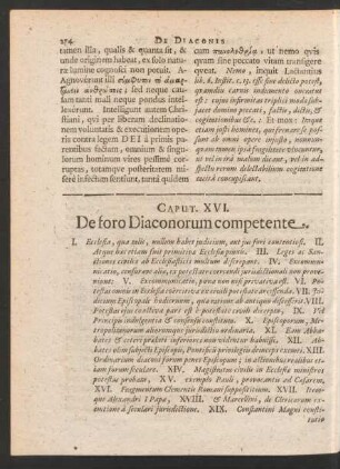 Caput XVI. De foro Diaconorum competente.