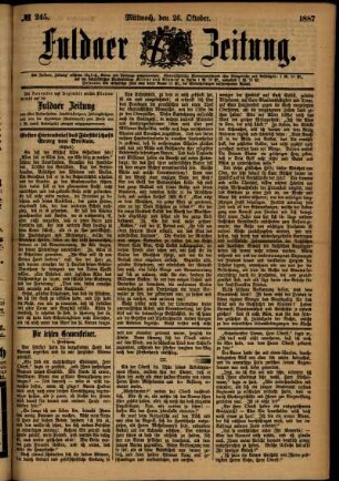 Ausgabe vom Mittwoch, den 26. Oktober 1887.