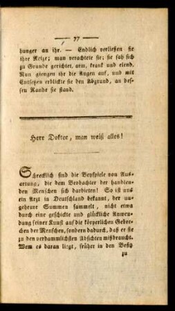 Herr Doktor, man weiß alles!