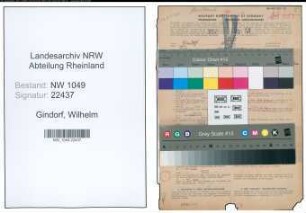 Entnazifizierung Wilhelm Gindorf , geb. 16.07.1893 (Lehrer)