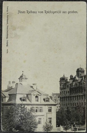 Neues Rathaus vom Reichsgericht aus gesehen