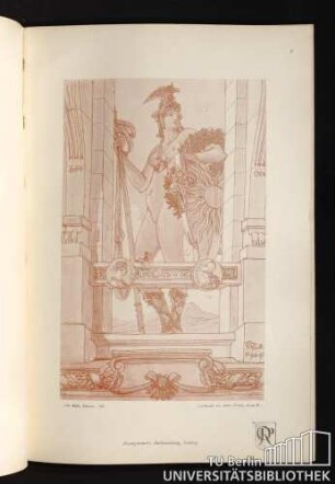 5. Wandmalerei mit Allegorie in Architekturrahmen.