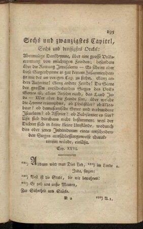 Sechs und zwanzigstes Capitel, Sechs und dreissigstes Orakel
