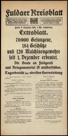 Ausgabe vom Samstag, den 09. Dezember 1916.